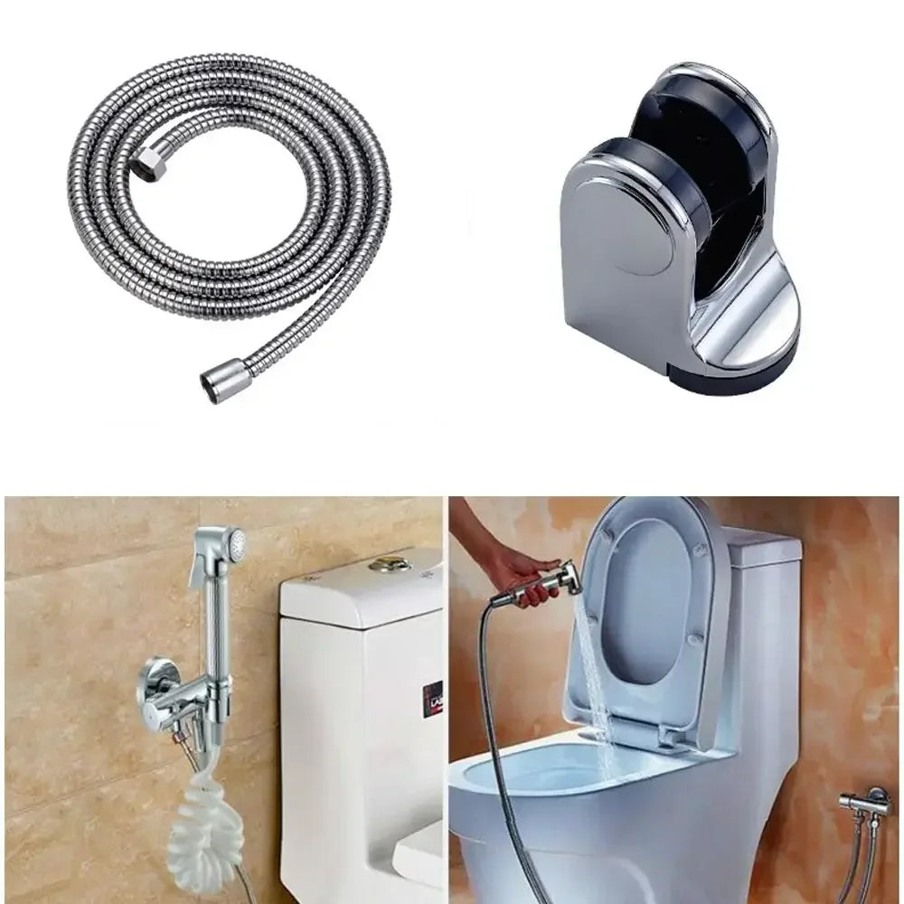 Kit-Ducha-Higiênica-Manual-em-Aço-Inoxidável-com-Suporte-de-Parede-Atene