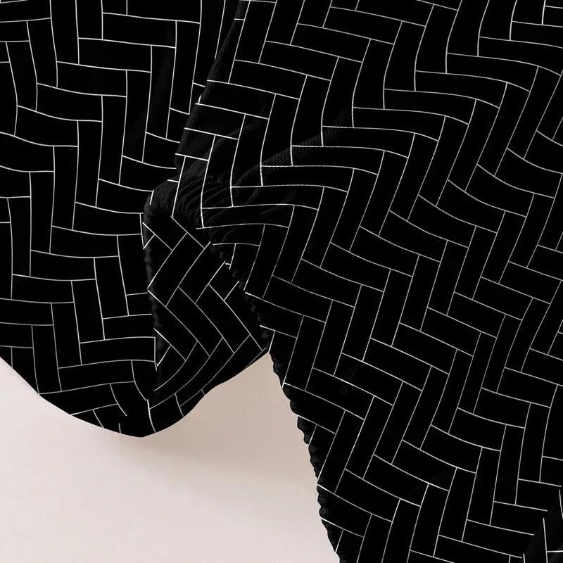 Lençol-com-Elástico-Estampado-Geométrico-Moderno-100%-Poliéster-Atene