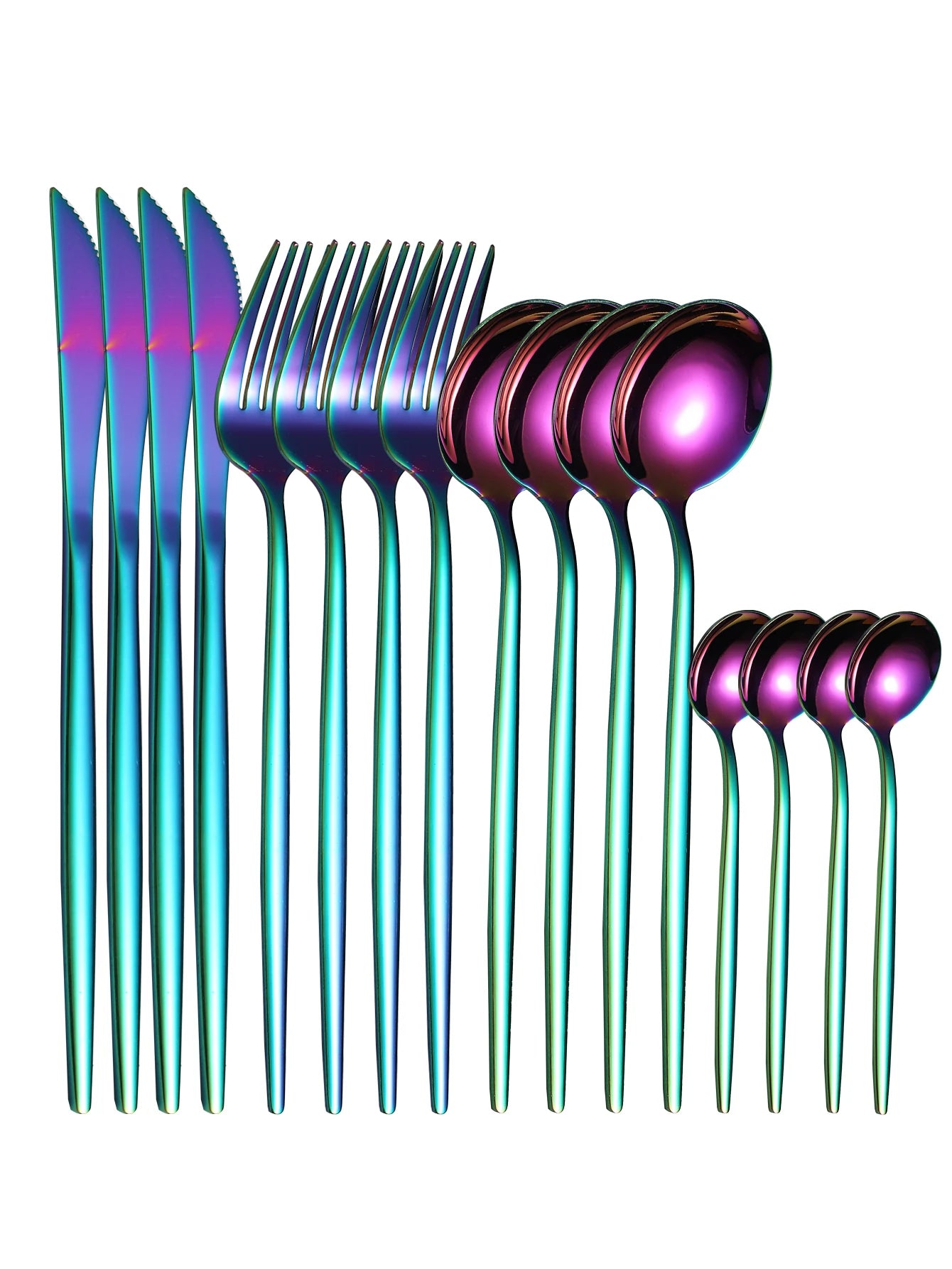 Jogo de Talheres Dourado Inox 16 Peças - Atene